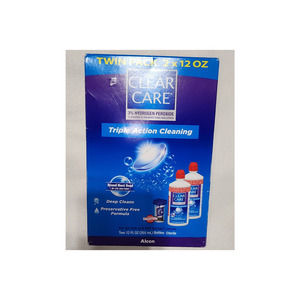clear care 3% hydrogen peroxide (New) two 12fl oz bottles sterile